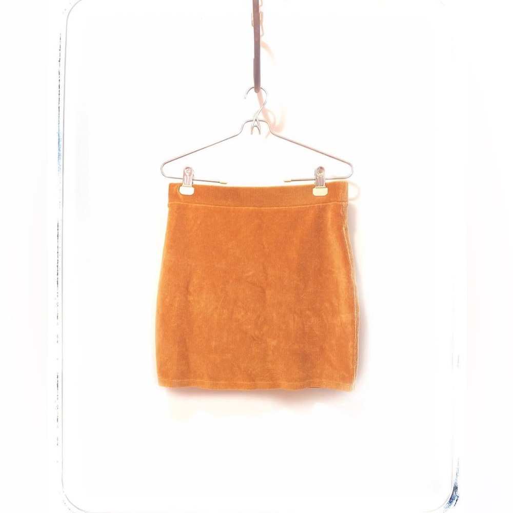 Brown Orange Pencil Skirt